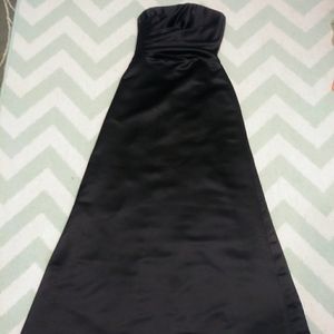 Strapless Long elegant black evening dress